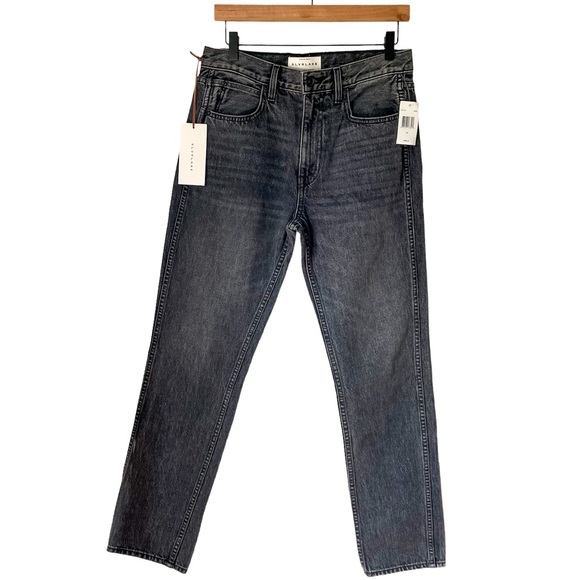 SLVRLAKE Virginia Slim Straight Distressed Grey Black Many Moons Denim Jeans 28 - Picture 2 of 11